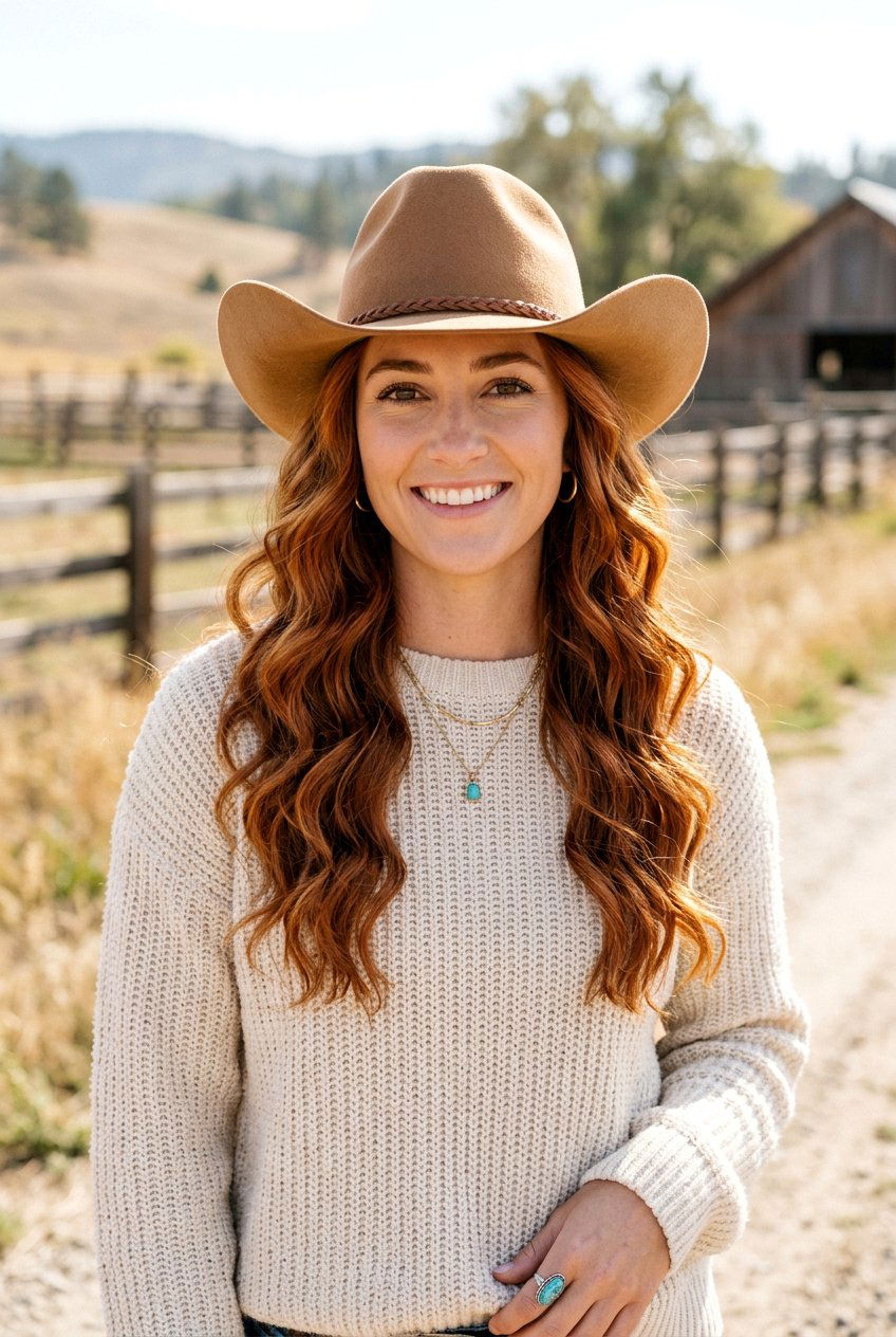 Cowgirl Copper Hair With Waves - 20 cowgirl hairstyles - 20 cowgirl hairstyles