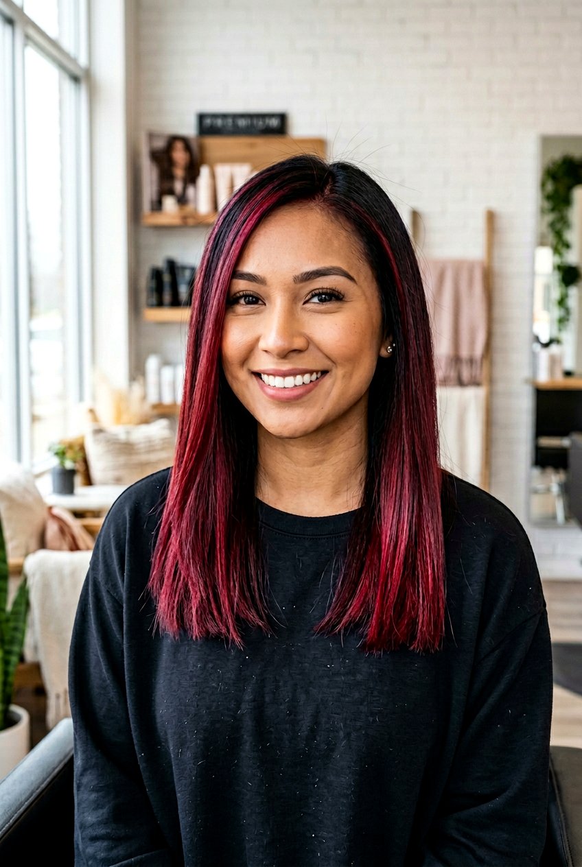 Cranberry Balayage On Black Hair - 20 cranberry balayage hair color - 20 cranberry balayage hair color