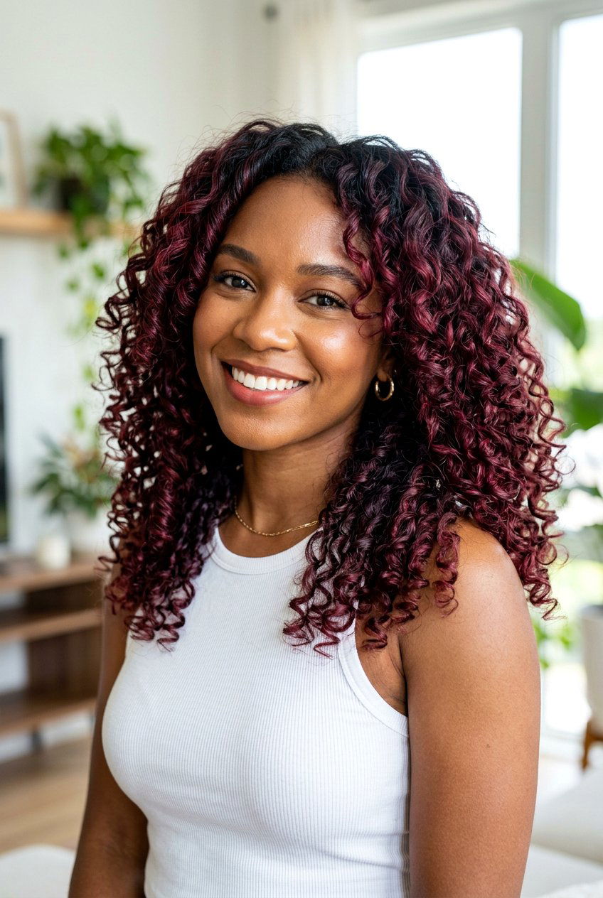 Cranberry Balayage On Curly Hair - 20 cranberry balayage hair color - 20 cranberry balayage hair color