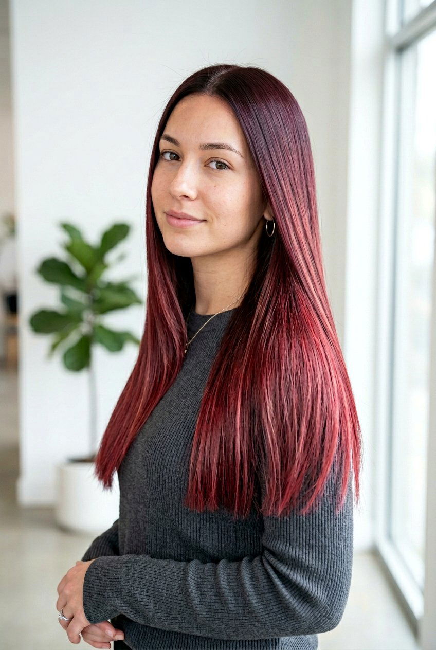 Cranberry Balayage On Straight Hair - 20 cranberry balayage hair color - 20 cranberry balayage hair color