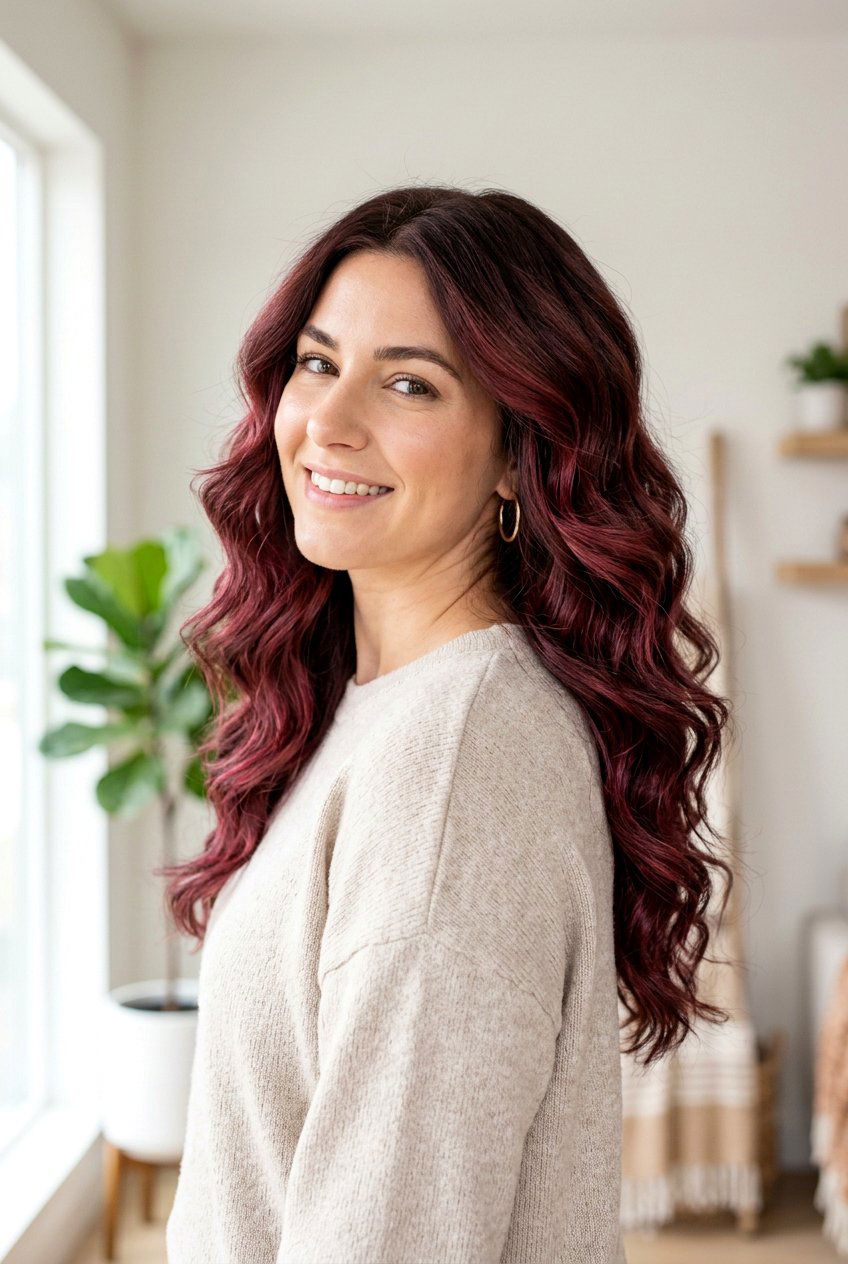 Cranberry Balayage On Thick Hair - 20 cranberry balayage hair color - 20 cranberry balayage hair color
