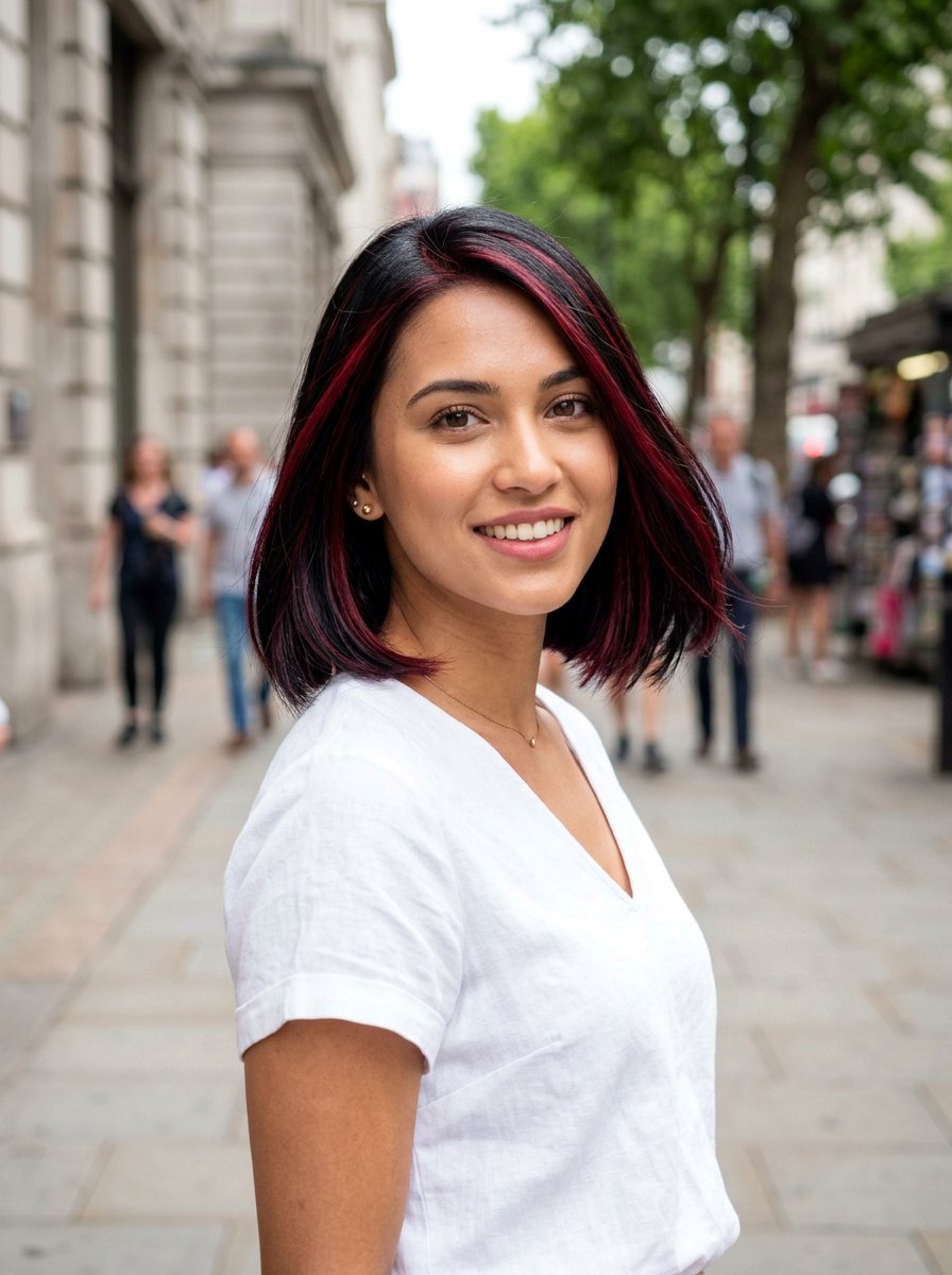 20 Stunning Cranberry Highlights on Black Hair Ideas to Try