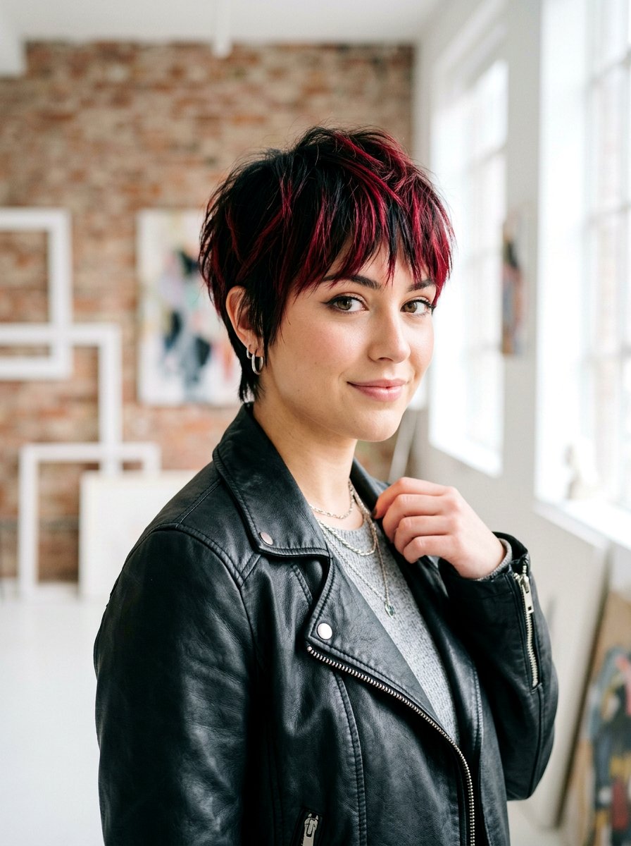 Cranberry Highlights On Black Hair Pixie Cut - 20 cranberry highlights on black hair - 20 cranberry highlights on black hair