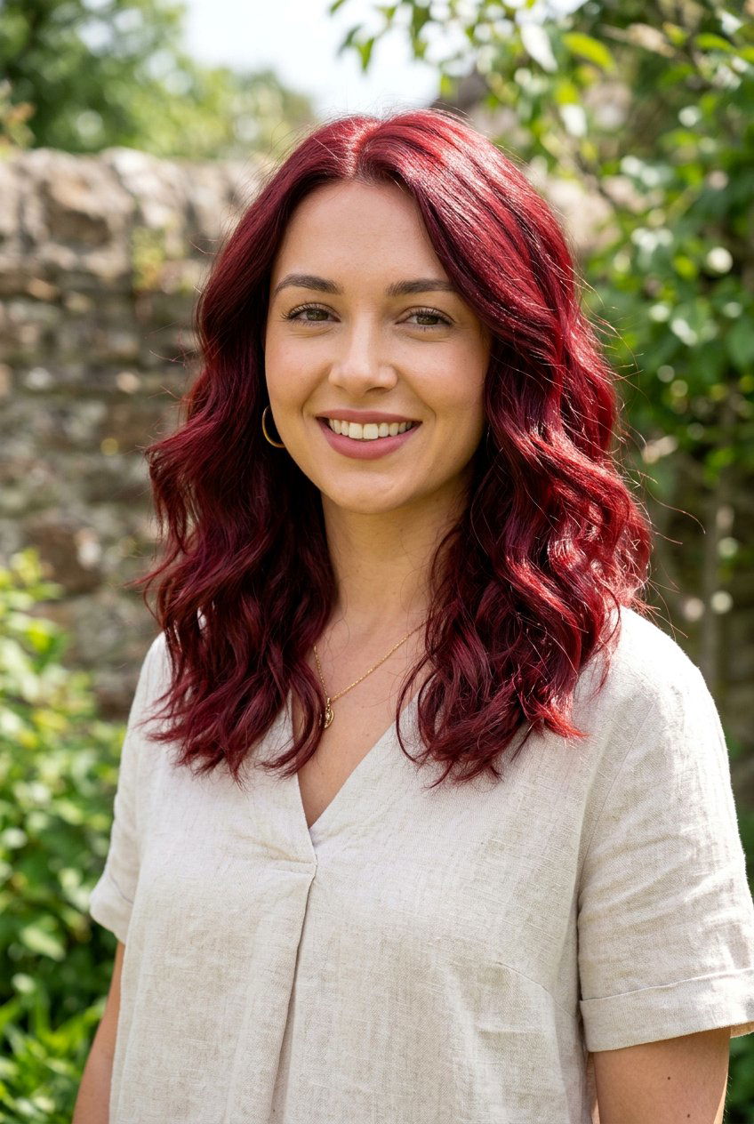 Cranberry Red Wavy Hair - 20 cranberry red hair color - 20 cranberry red hair color