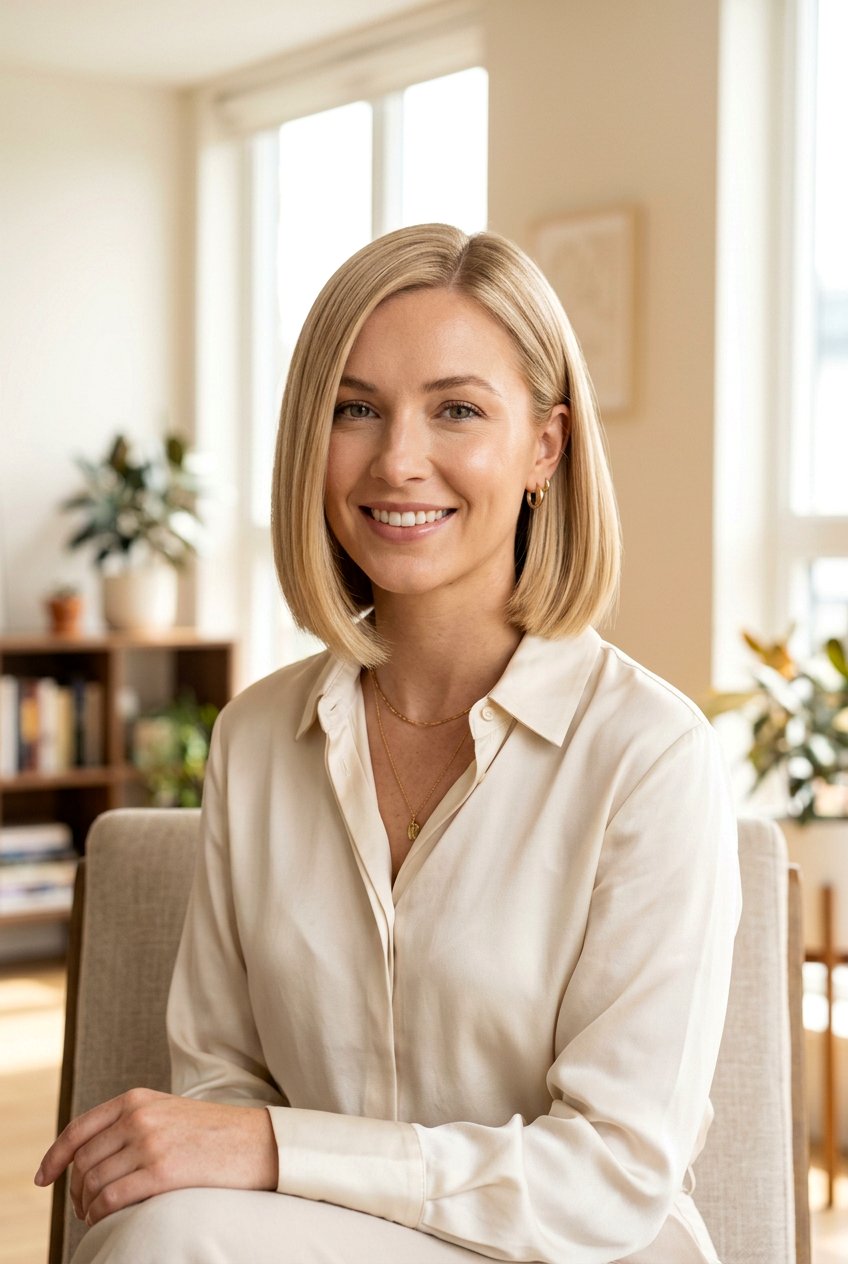 Creamy Blonde Blunt Bob - 20 best hair color ideas for roundup posts - 20 best hair color ideas for roundup posts