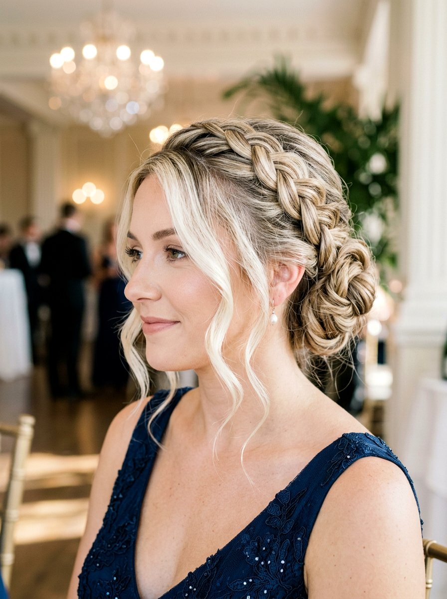 Creamy Blonde Face Framing Highlights Braided Updo - 20 creamy blonde with face framing highlights - 20 creamy blonde with face framing highlights