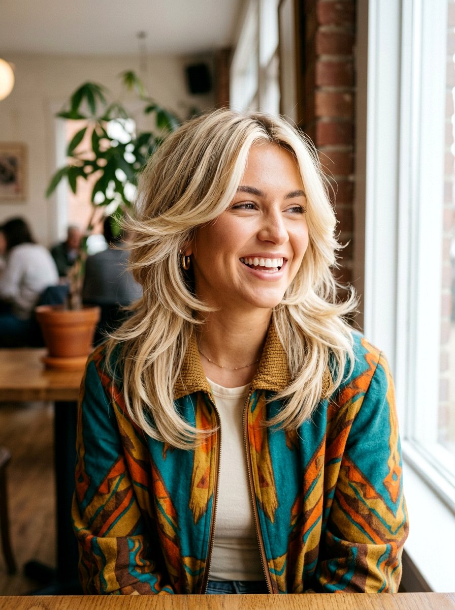 Creamy Blonde Face Framing Highlights Feathered Cut - 20 creamy blonde with face framing highlights - 20 creamy blonde with face framing highlights