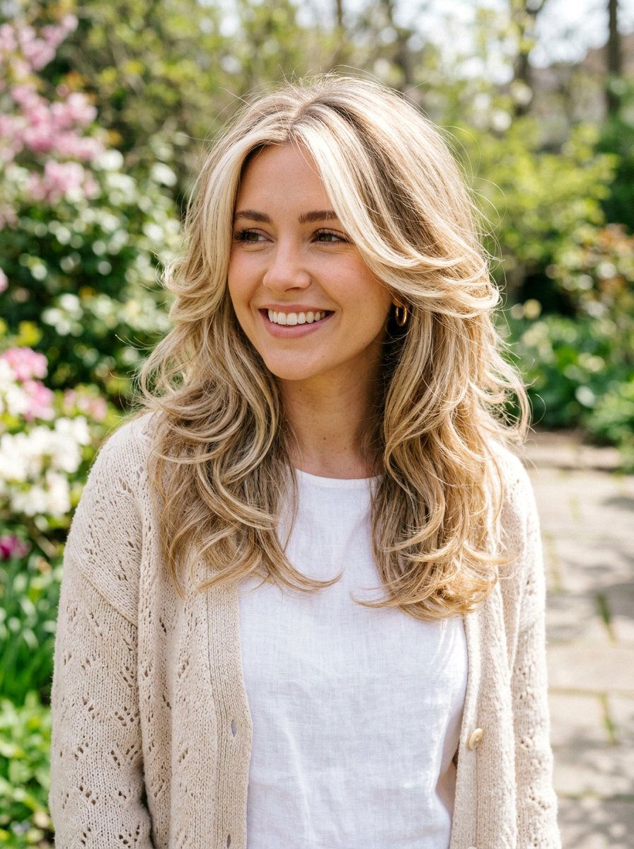 Creamy Blonde Face Framing Highlights Layered Cut - 20 creamy blonde with face framing highlights - 20 creamy blonde with face framing highlights