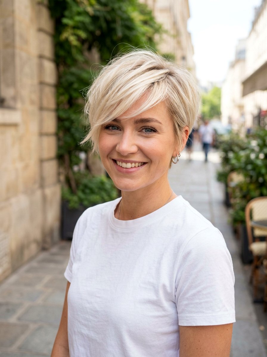 Creamy Blonde Face Framing Highlights Pixie Cut - 20 creamy blonde with face framing highlights - 20 creamy blonde with face framing highlights