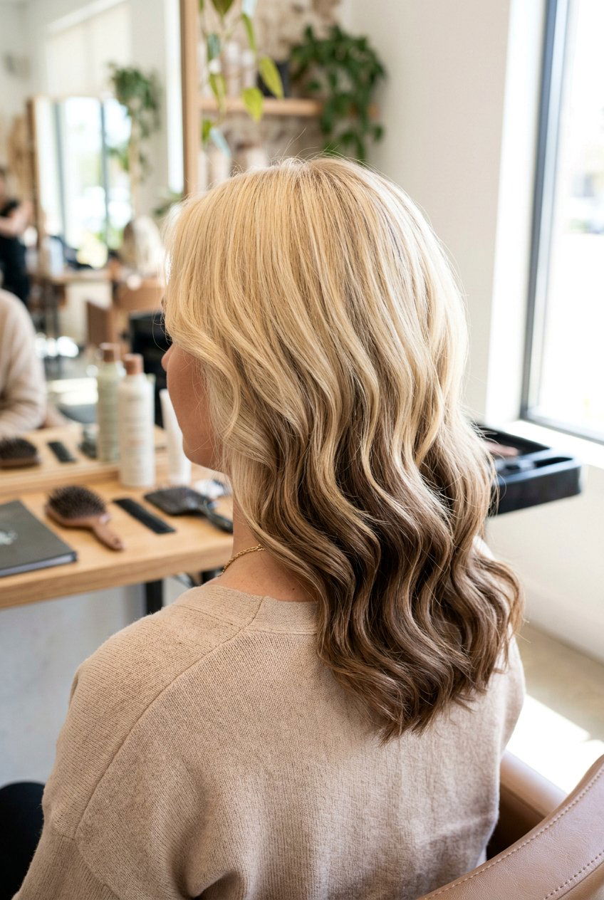 Creamy Blonde To Mocha Reverse Ombre - 20 reverse ombre hair - 20 reverse ombre hair