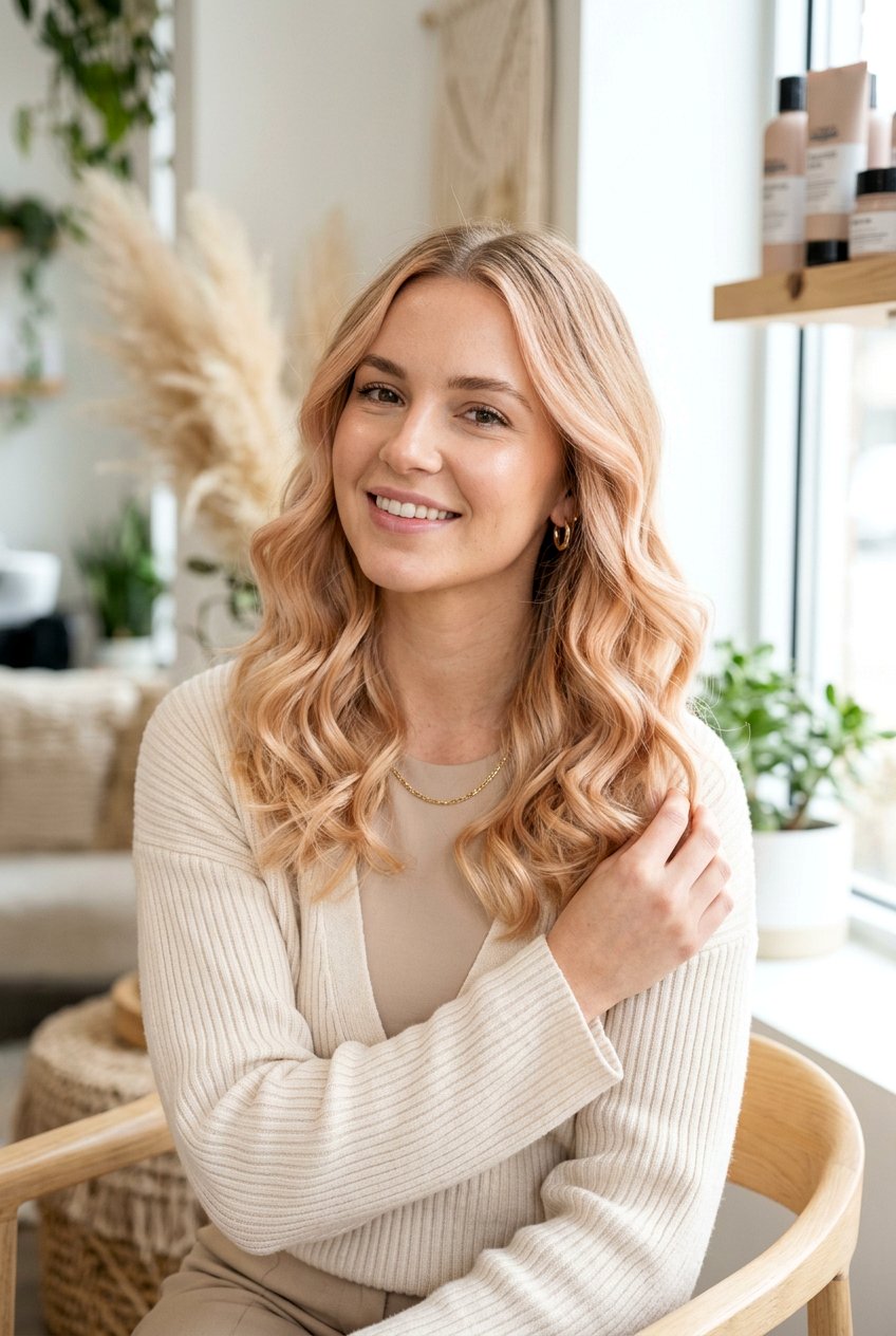 Creamy Peach Blonde Balayage - 20 peach blonde balayage - 20 peach blonde balayage