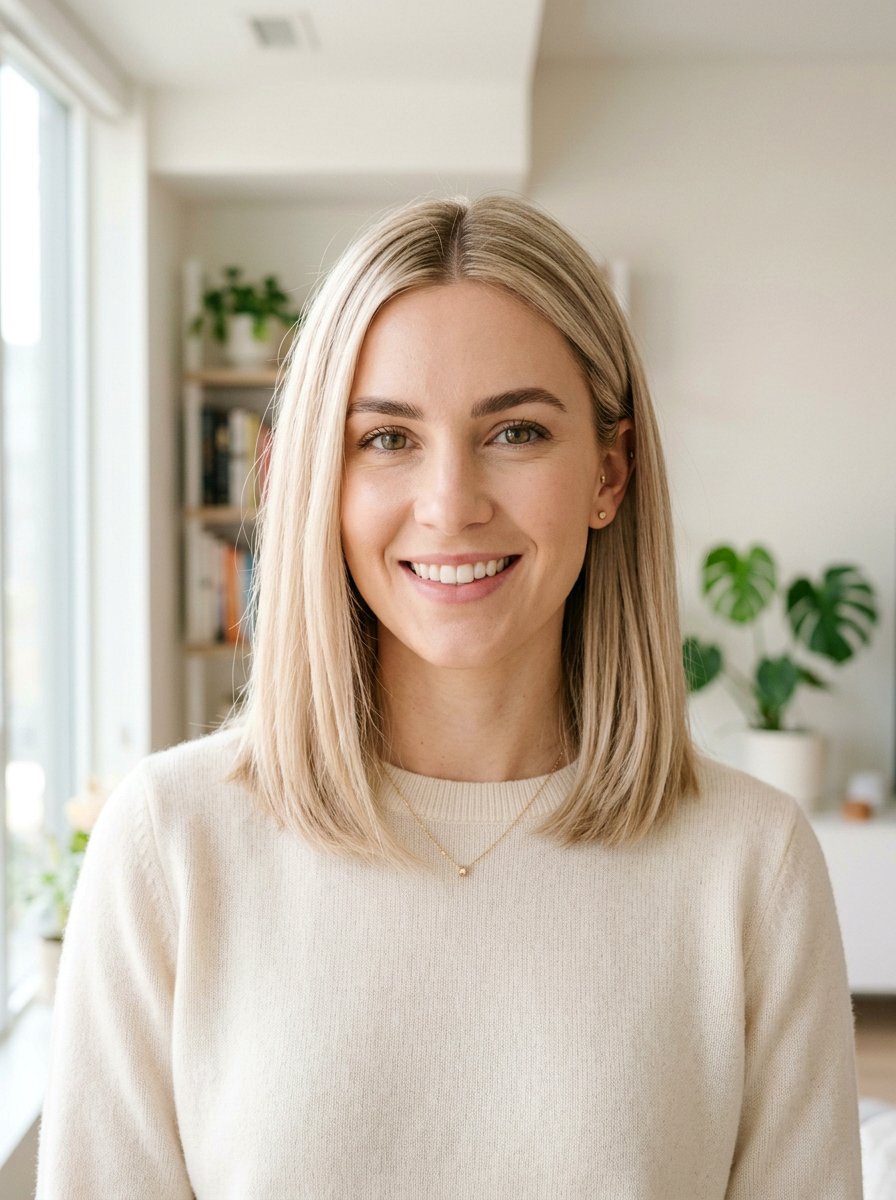 Creamy Pearl Beige Blonde Lob - 20 pearl beige blonde hair - 20 pearl beige blonde hair