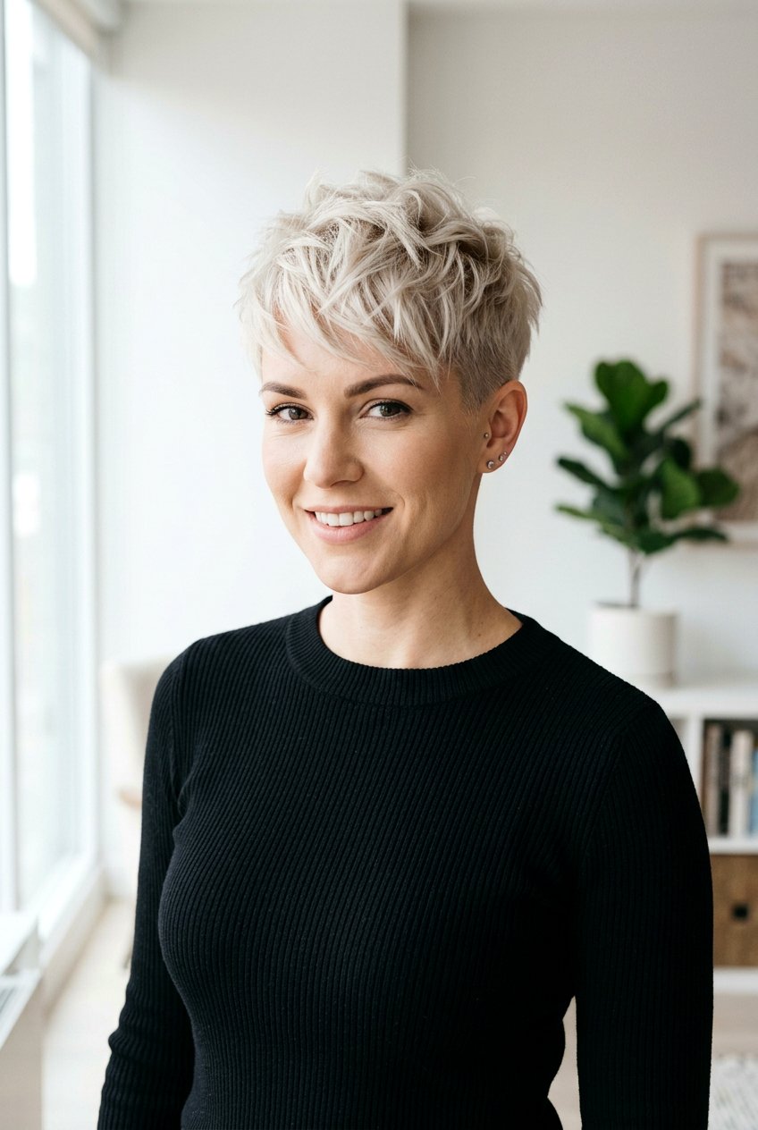 Creamy Platinum Blonde Pixie Cut - 20 creamy platinum blonde hair - 20 creamy platinum blonde hair