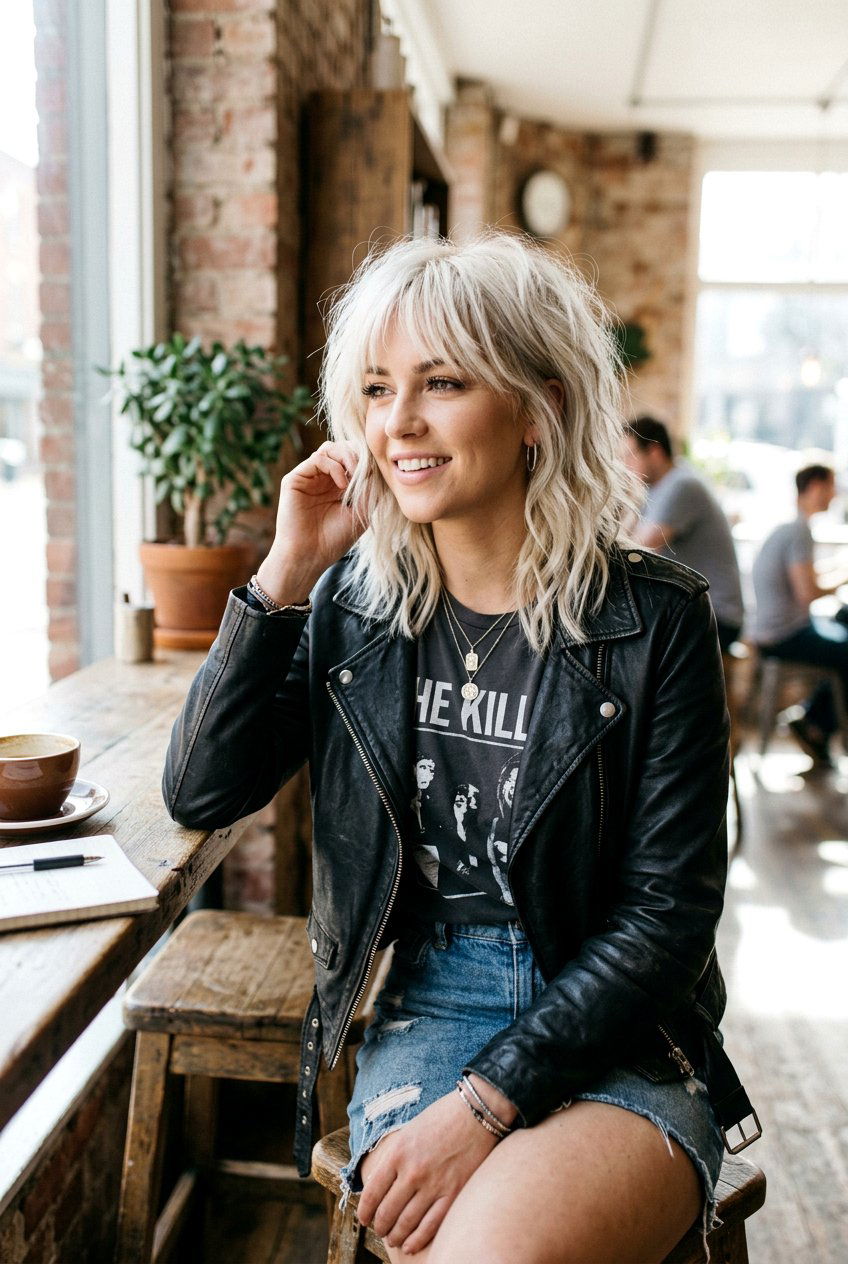 Creamy Platinum Blonde Shag Haircut - 20 creamy platinum blonde hair - 20 creamy platinum blonde hair