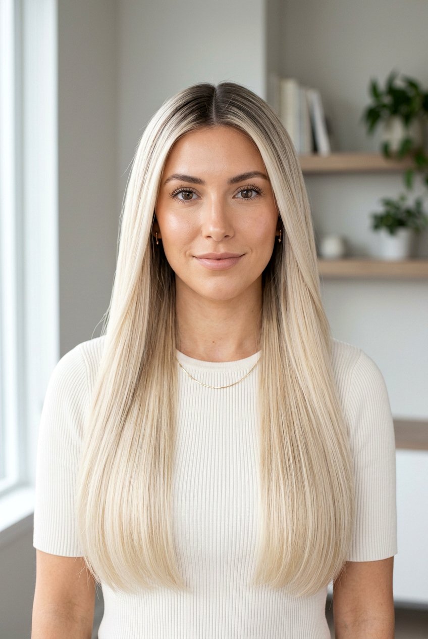 Creamy Platinum Blonde With Dark Roots - 20 creamy platinum blonde hair - 20 creamy platinum blonde hair