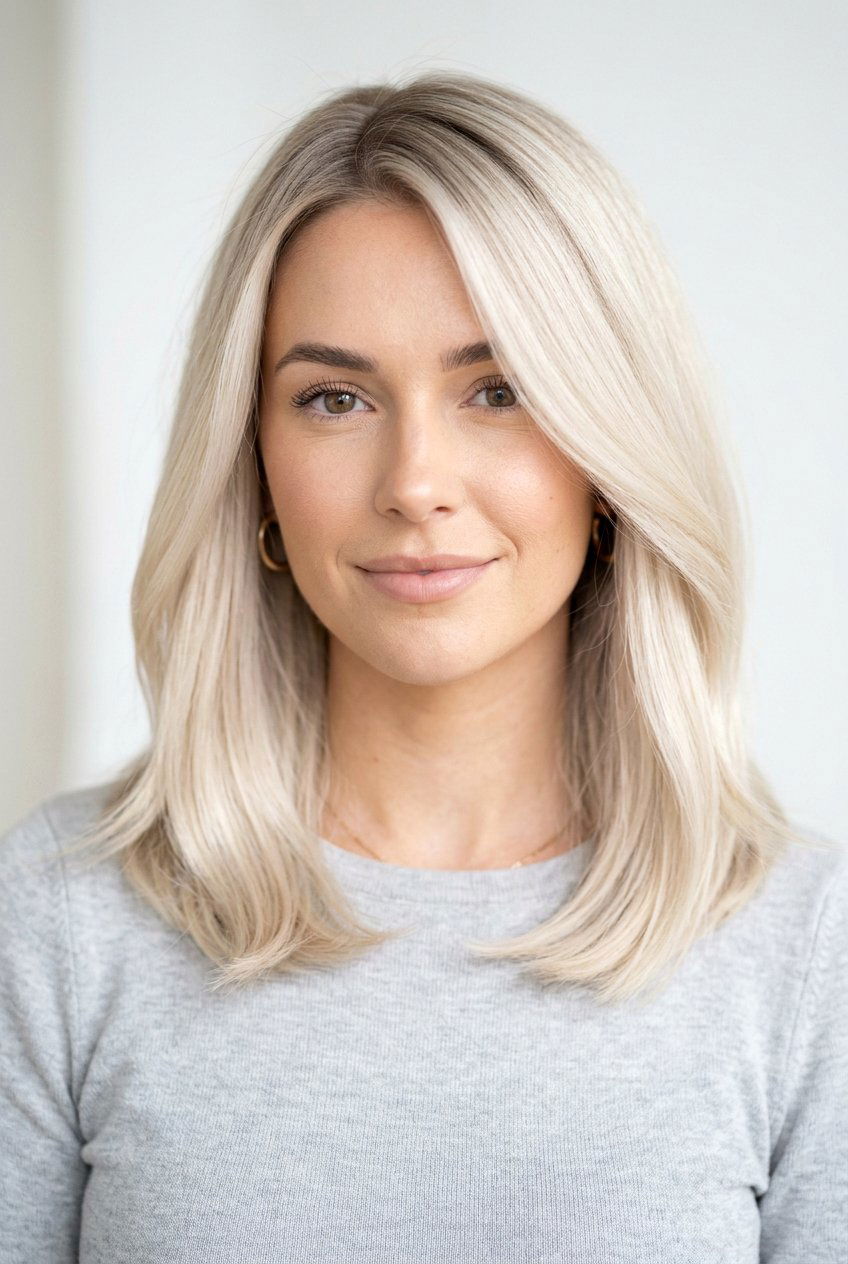 Creamy Platinum Blonde With Shadow Root - 20 creamy platinum blonde hair - 20 creamy platinum blonde hair