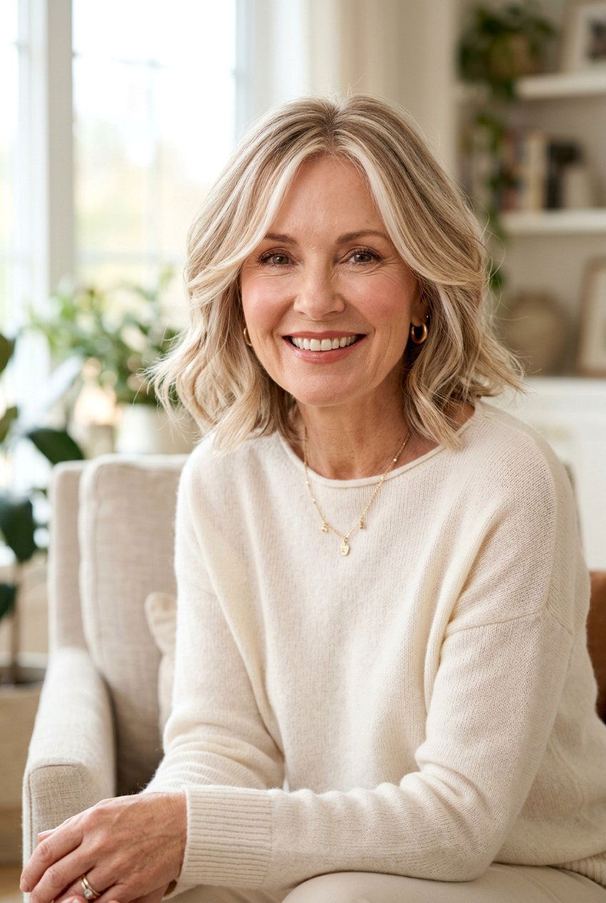 Creamy Vanilla Face Framing - 20 face framing highlights for women over 50 - 20 face framing highlights for women over 50