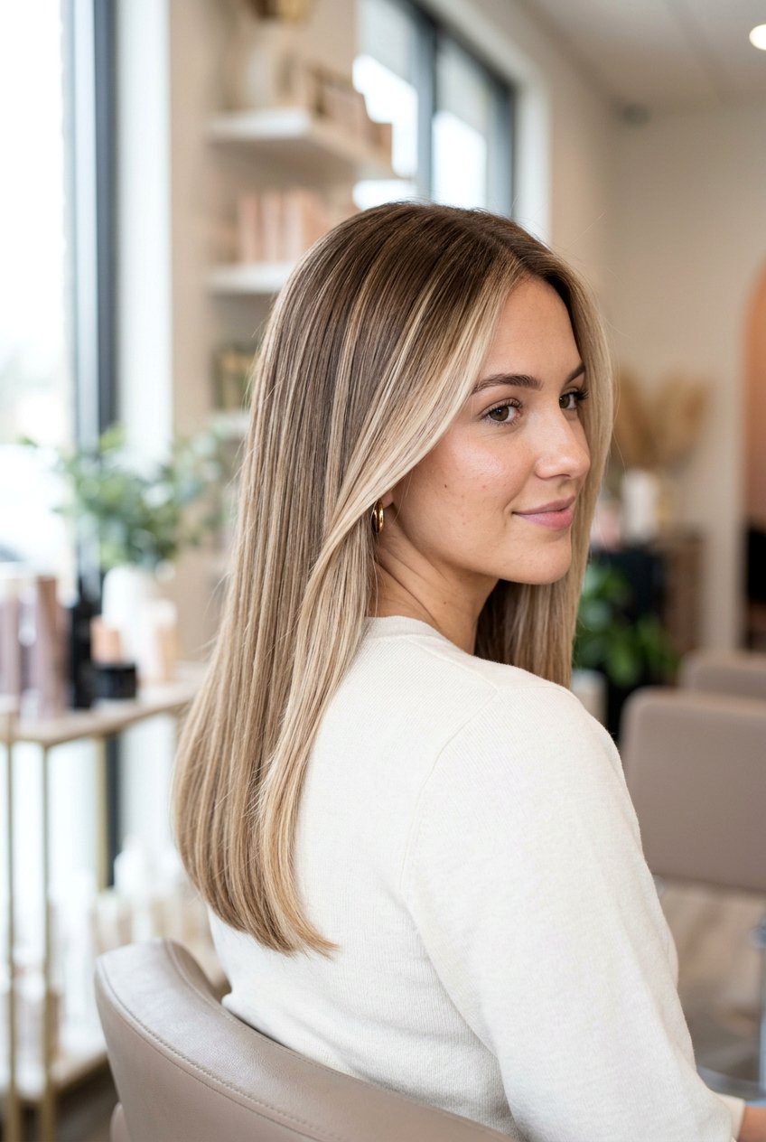 Creamy blonde balayage on straight brown hair - 20 blonde balayage on brown hair - 20 blonde balayage on brown hair