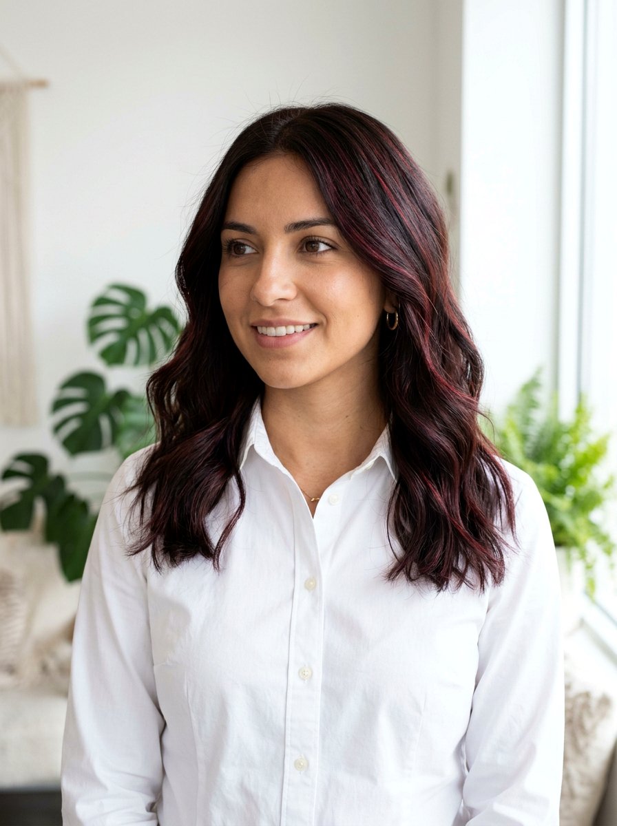 Crimson Babylights For Dark Brunette Hair - 20 red babylights for dark brunette hair - 20 red babylights for dark brunette hair