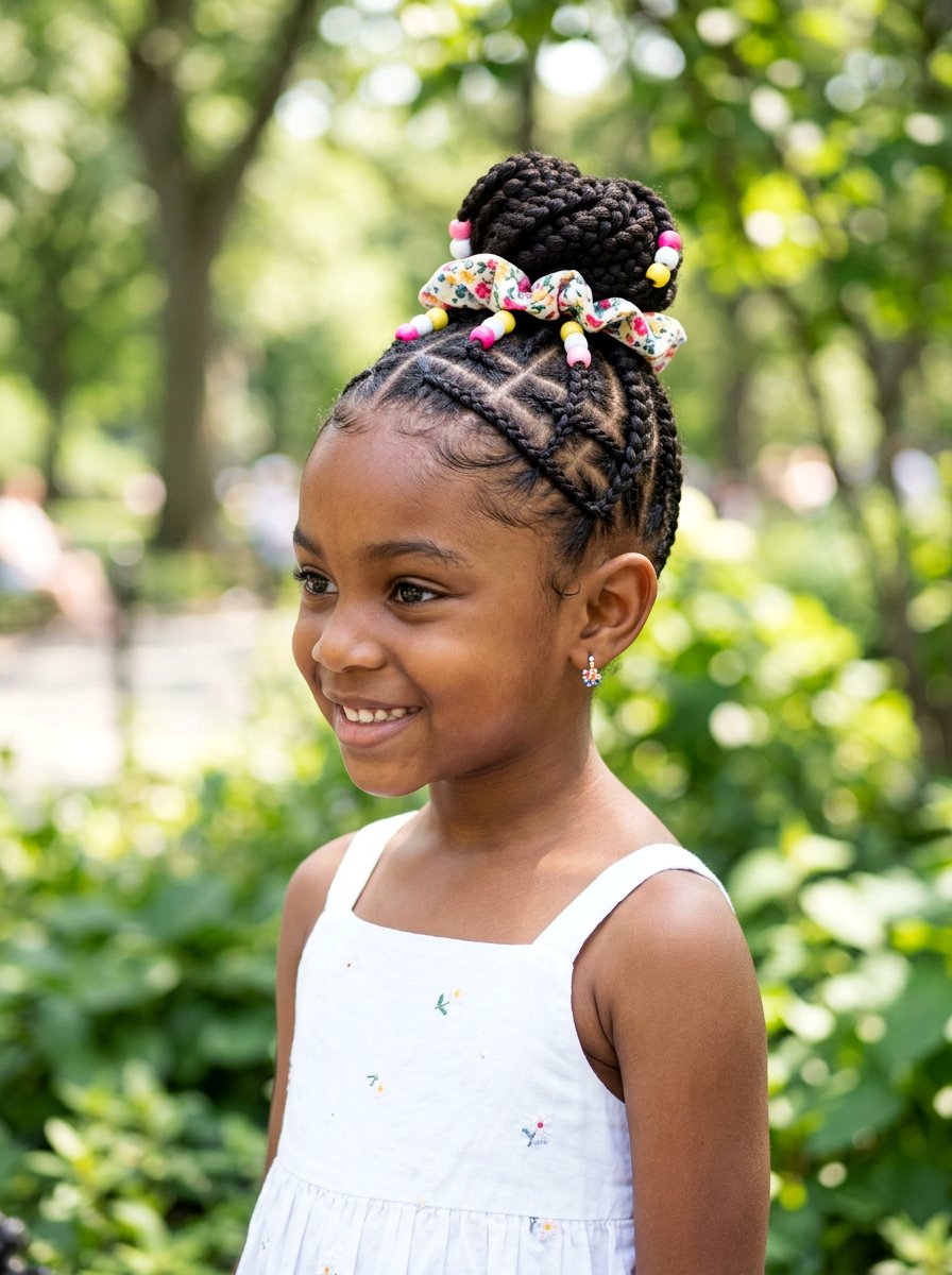 Criss Cross Braid Bun - 20 pageant updo for little girls - 20 pageant updo for little girls
