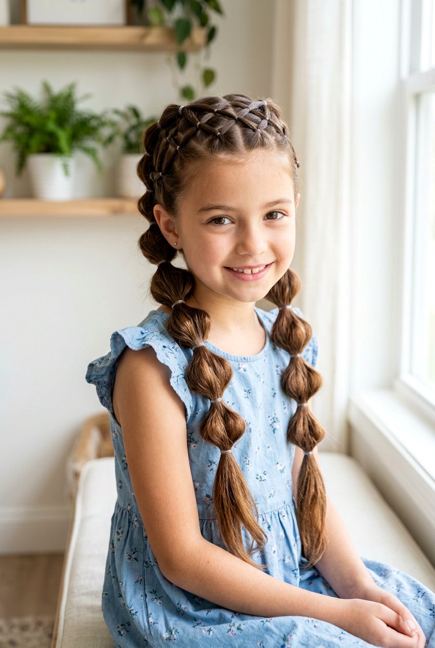 Criss Cross Bubble Braids For Girls - 20 bubble braids for girls - 20 bubble braids for girls
