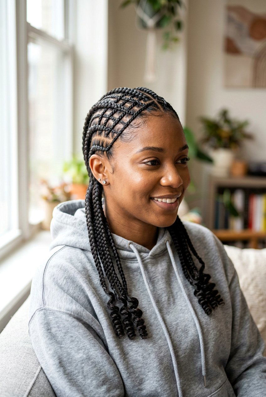 Criss Cross Cornrow Braids - 20 braided straight back styles for women - 20 braided straight back styles for women