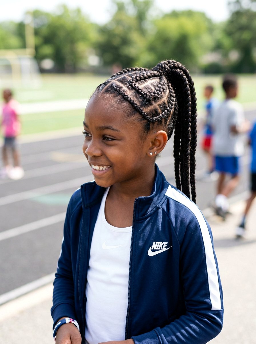 Criss Cross Cornrow Ponytail - 20 kids cornrow ponytail styles - 20 kids cornrow ponytail styles