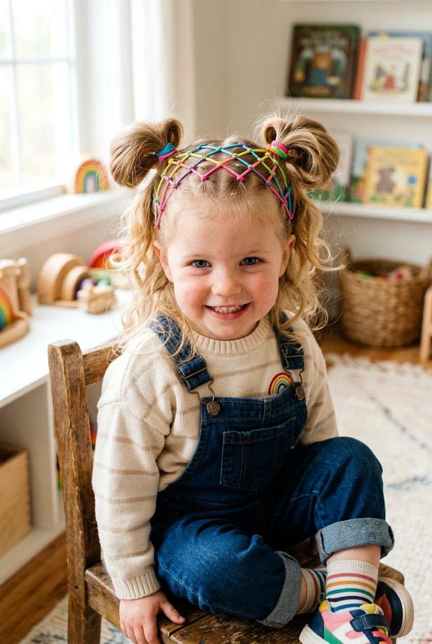 Criss Cross Elastic Pigtails - 20 toddler pigtail ideas - 20 toddler pigtail ideas