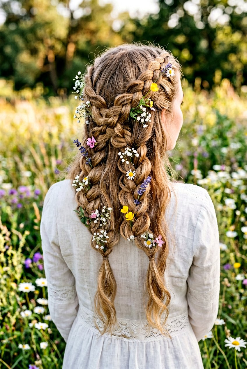 Criss Cross Fairy Braids - 20 fairycore half up hairstyle - 20 fairycore half up hairstyle