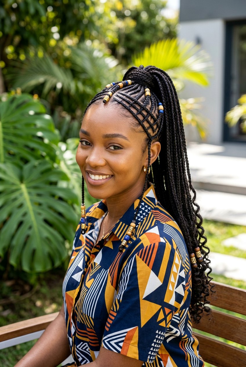 Criss Cross Fulani Ponytail Braids - 20 fulani ponytail braids - 20 fulani ponytail braids