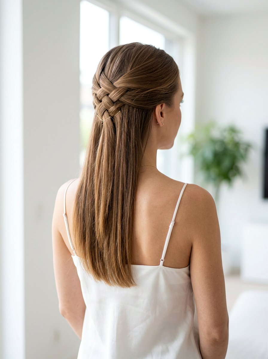 Criss Cross Half Up - 20 lazy heatless hairstyles for mornings - 20 lazy heatless hairstyles for mornings