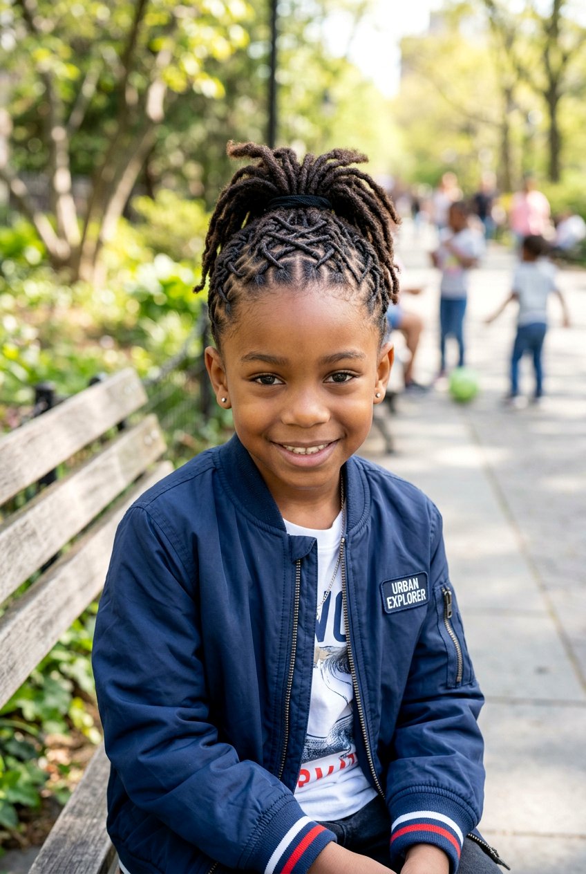 Criss Cross Loc Ponytail - 20 little boys loc ponytail styles - 20 little boys loc ponytail styles