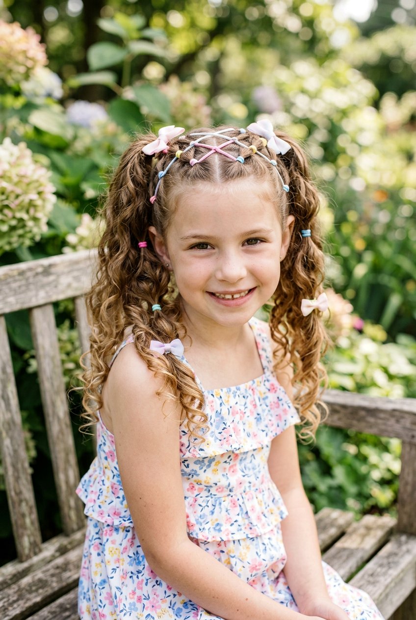 Criss Cross Pigtail Curls For Girls - 20 pigtail curls for girls - 20 pigtail curls for girls