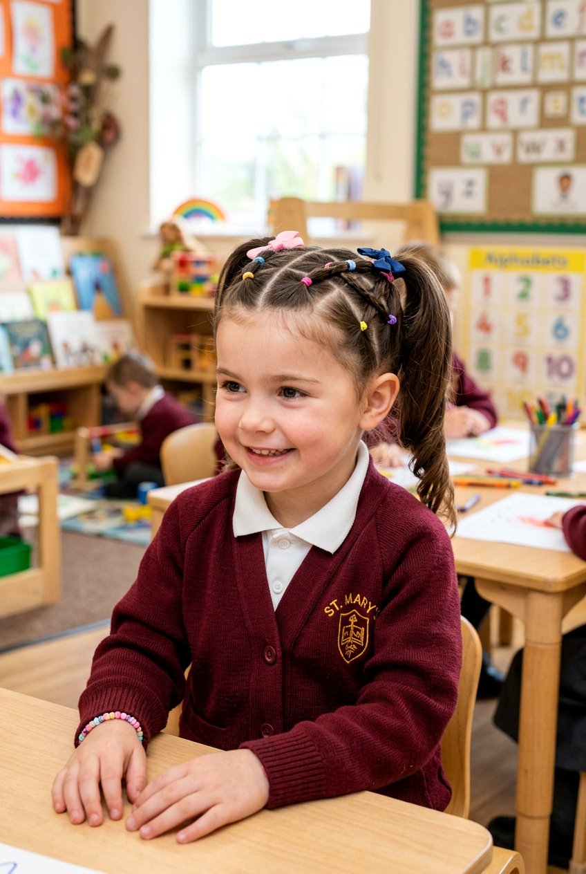 Criss Cross Ponytails - 20 easy school hairstyle for preschool girls - 20 easy school hairstyle for preschool girls