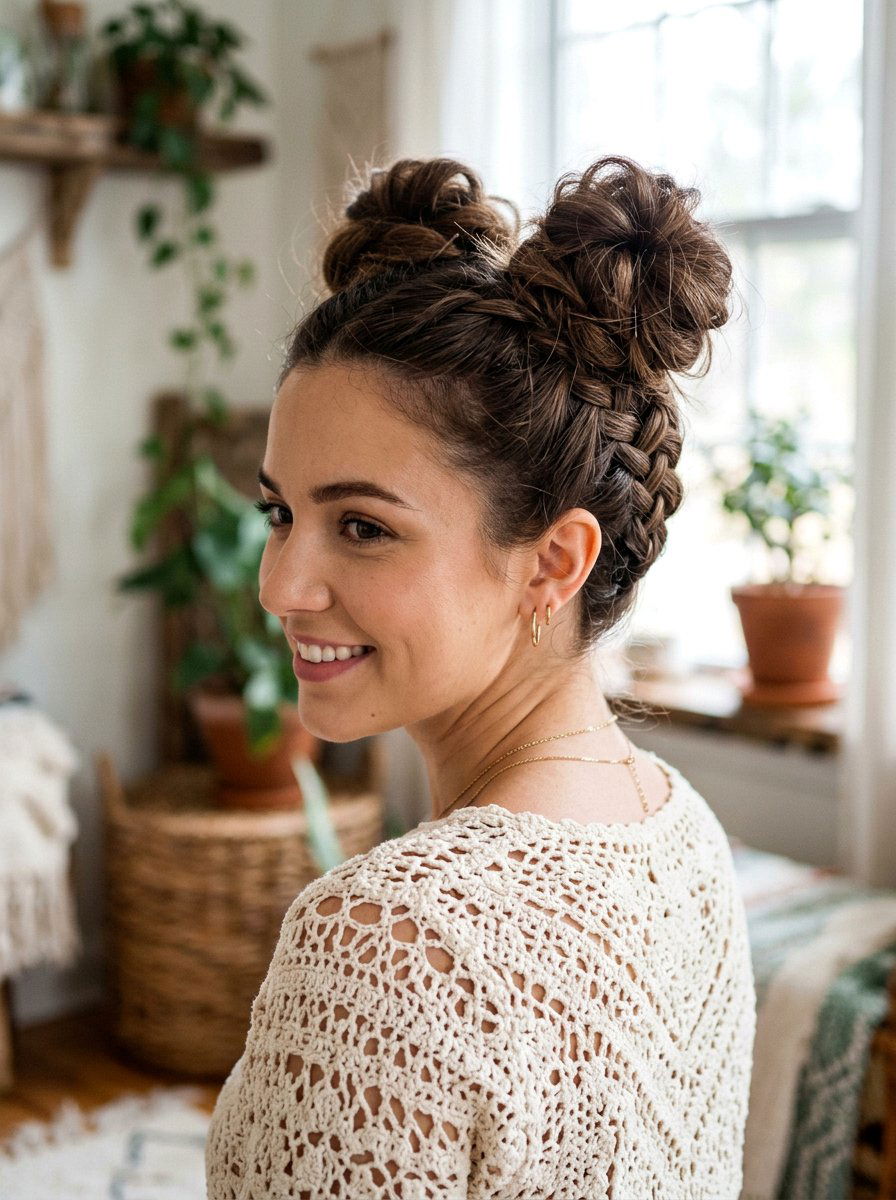 Criss Cross Space Buns - 20 party space buns hairstyle - 20 party space buns hairstyle