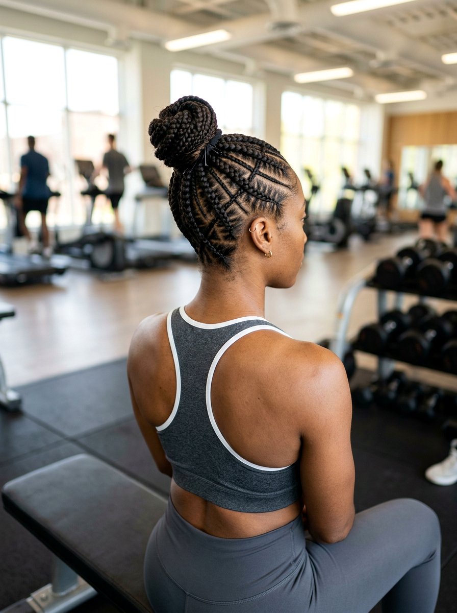 Criss Cross Stitch Braid Bun - 20 stitch braids into bun - 20 stitch braids into bun