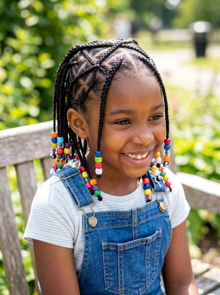 Criss Cross Stitch Braids With Beads - 20 kids stitch braids with beads - 20 kids stitch braids with beads