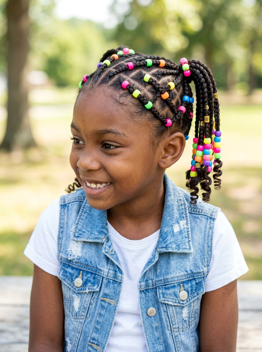 Criss cross braids with beads - 20 school braids with beads for girls - 20 school braids with beads for girls