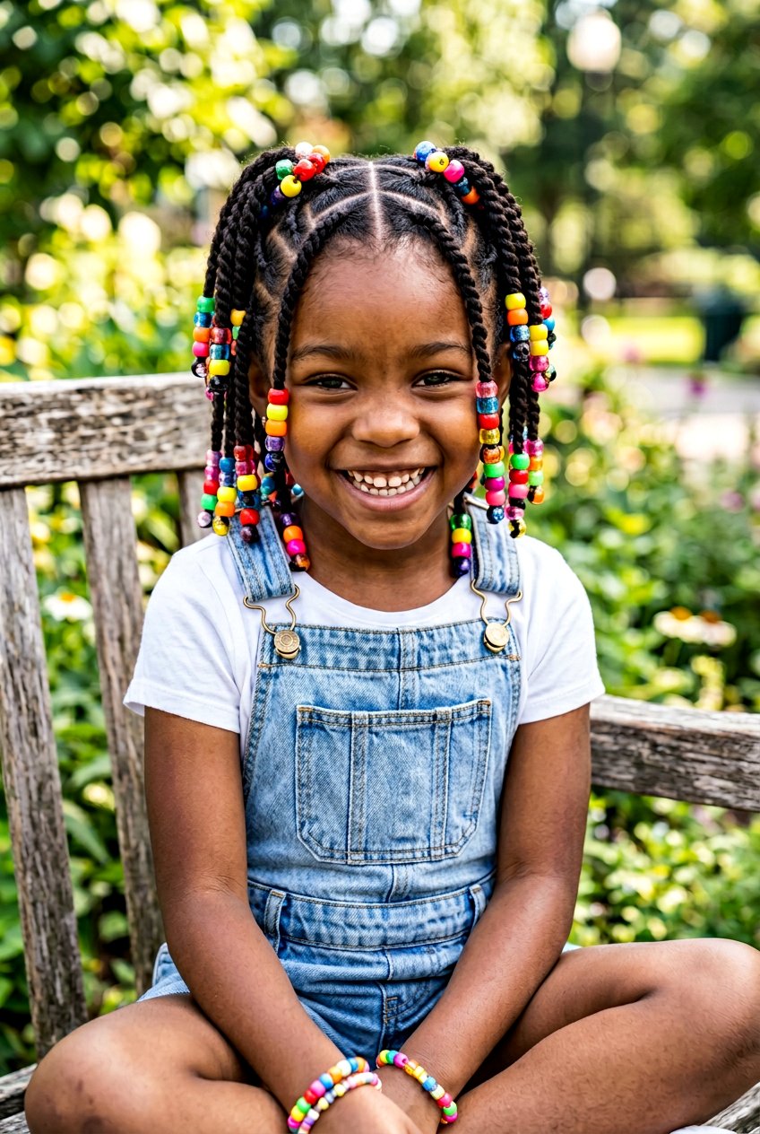 Criss cross twists with beads - 20 little girls twists with beads - 20 little girls twists with beads