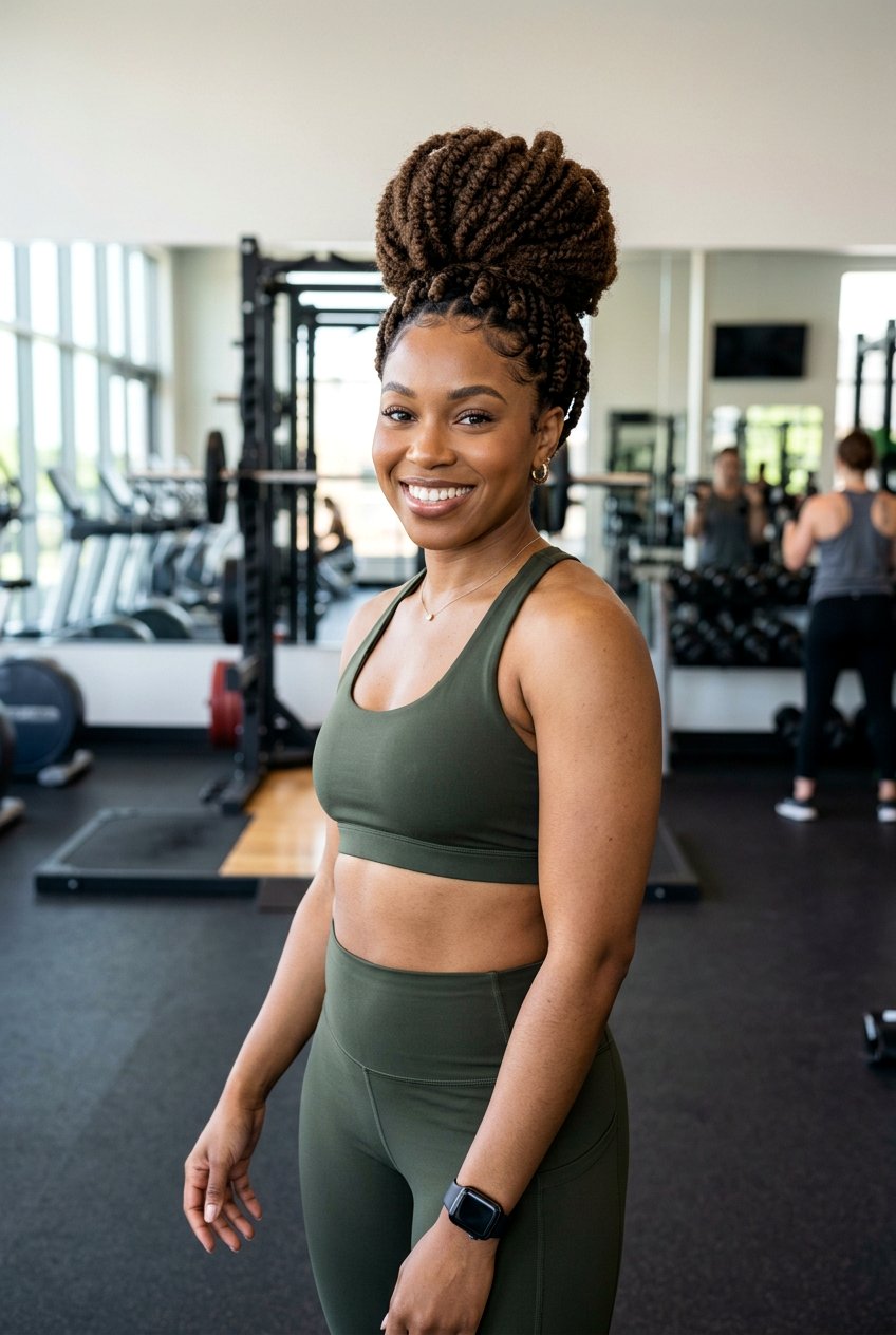 Crochet Braids Updo - 20 gym protective styles for natural hair - 20 gym protective styles for natural hair