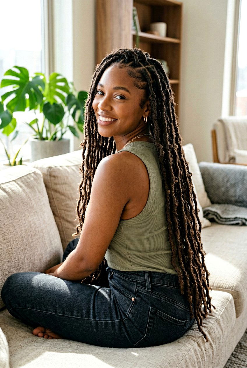 Crochet Faux Locs on Long Natural Hair - 20 protective styles for long natural hair - 20 protective styles for long natural hair