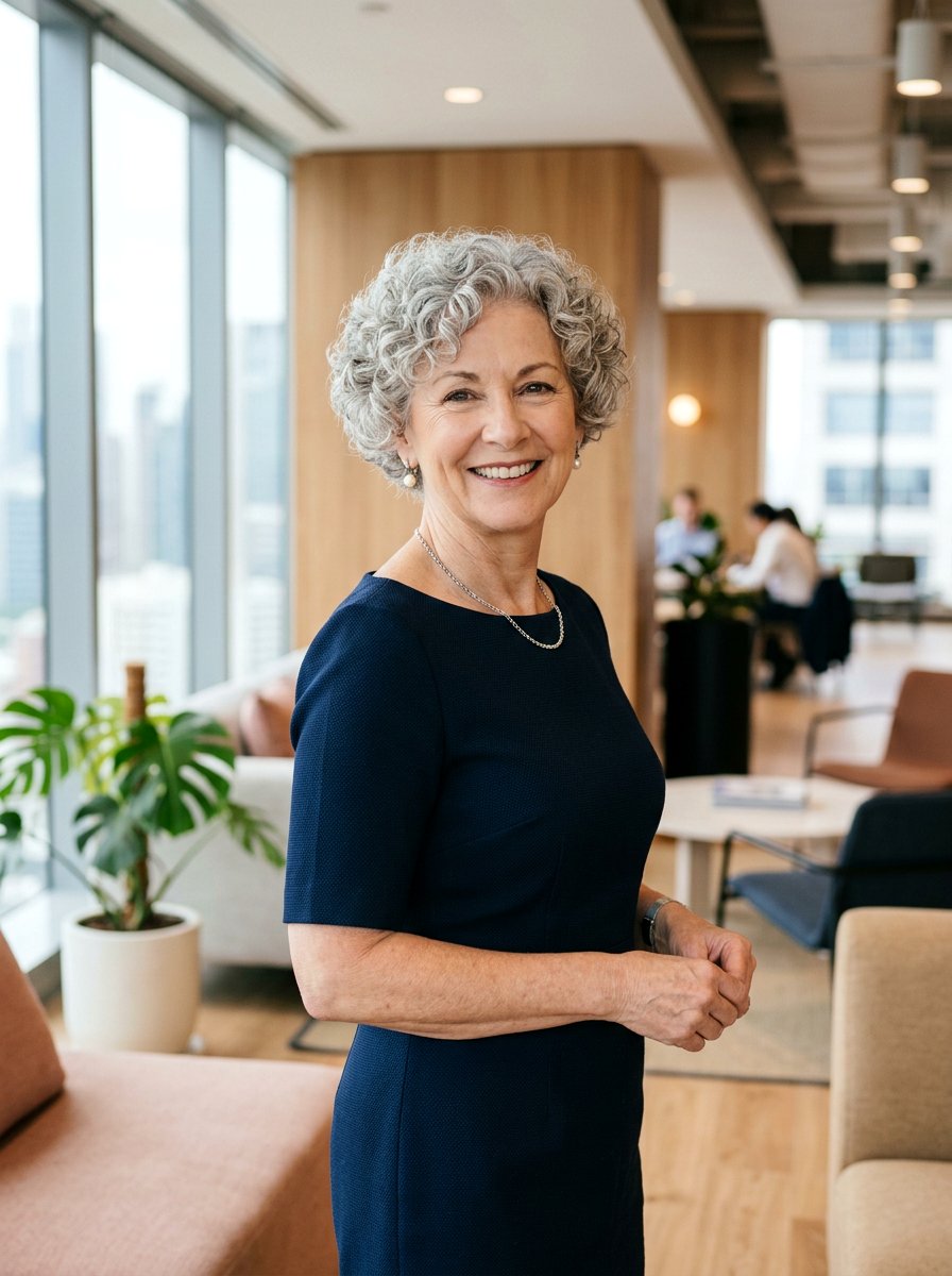 Cropped Curly Haircut For Older Women - 20 polished office hairstyle for older women - 20 polished office hairstyle for older women