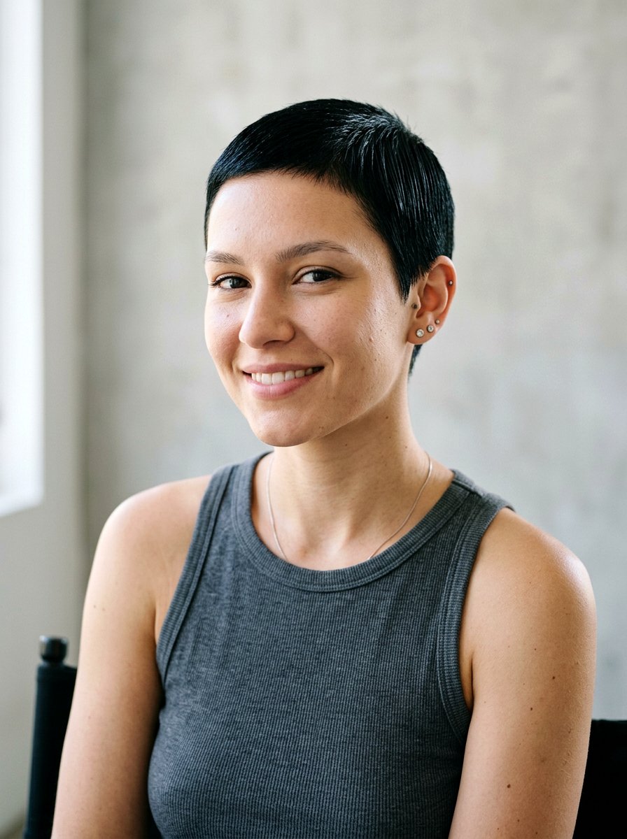 Cropped Glossy Black Pixie Haircut - 20 glossy black pixie haircut - 20 glossy black pixie haircut