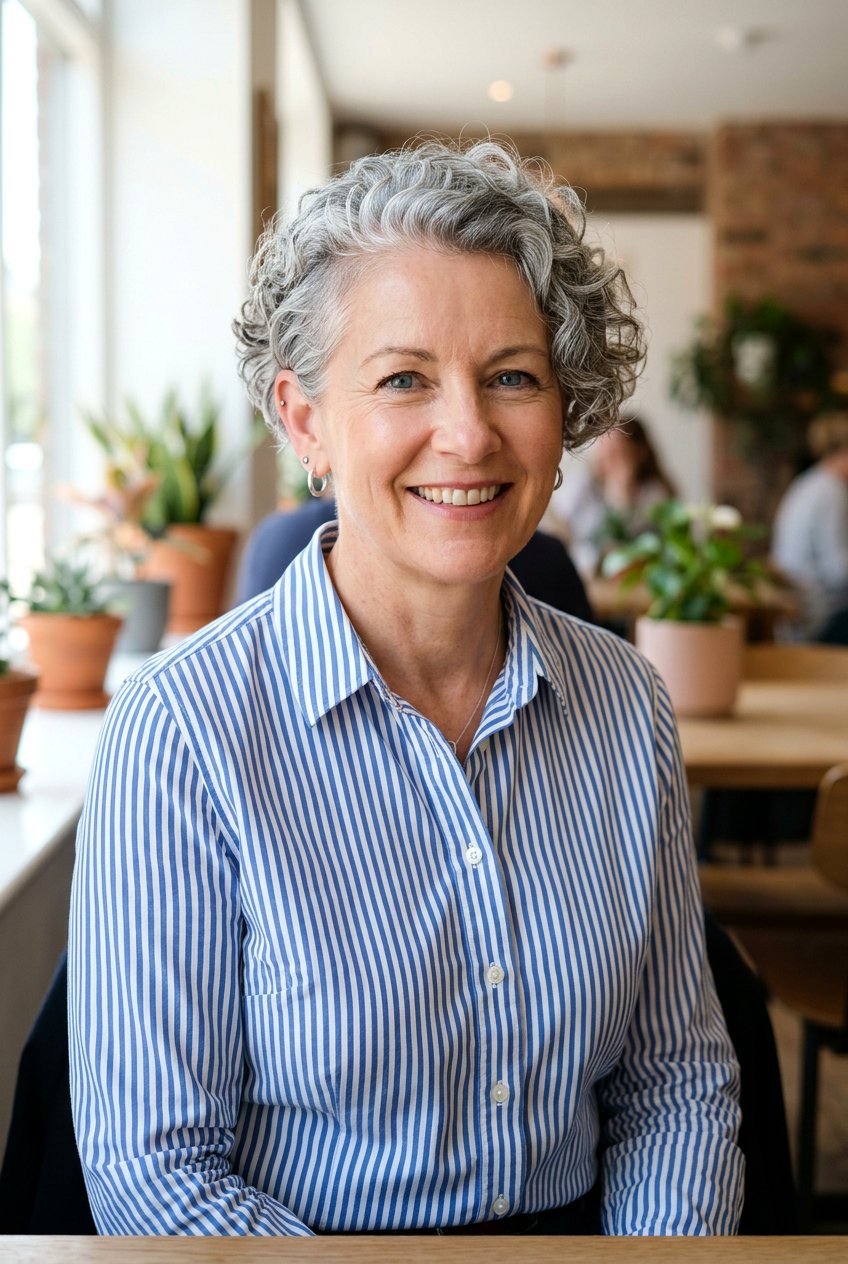 Cropped Gray Curly Cut - 20 natural gray curly hairstyles - 20 natural gray curly hairstyles