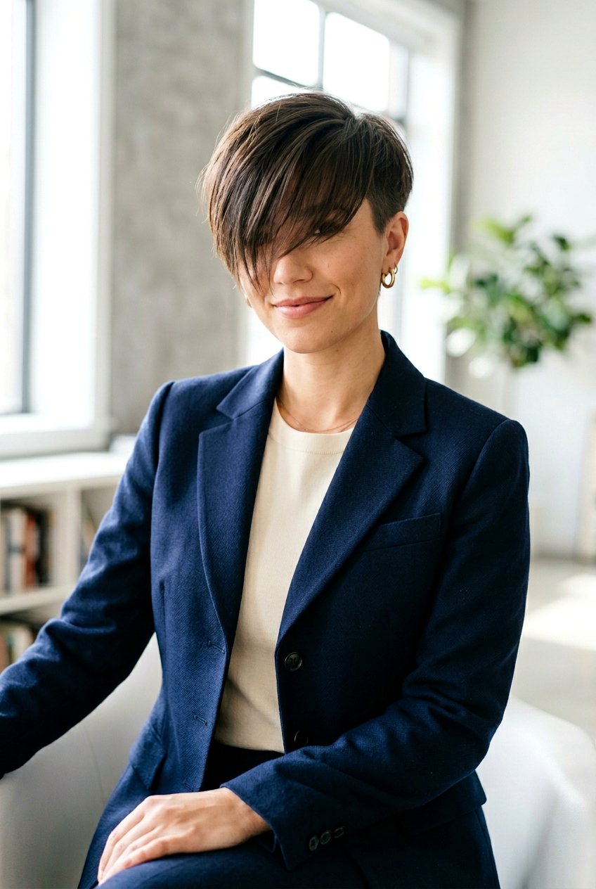 Cropped Pixie Haircut With Long Bangs - 20 cropped pixie haircut for women - 20 cropped pixie haircut for women