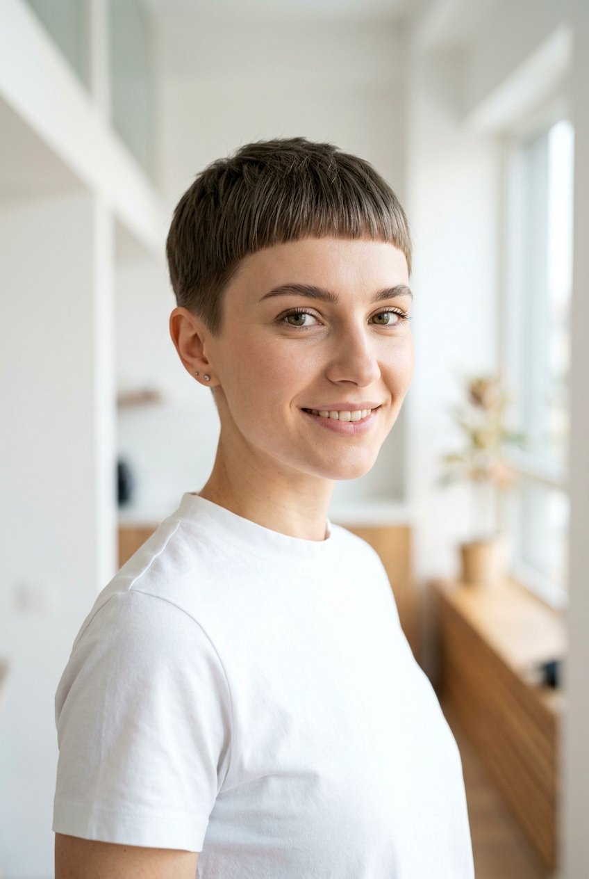 Cropped Pixie Haircut With Micro Bangs - 20 cropped pixie haircut for women - 20 cropped pixie haircut for women