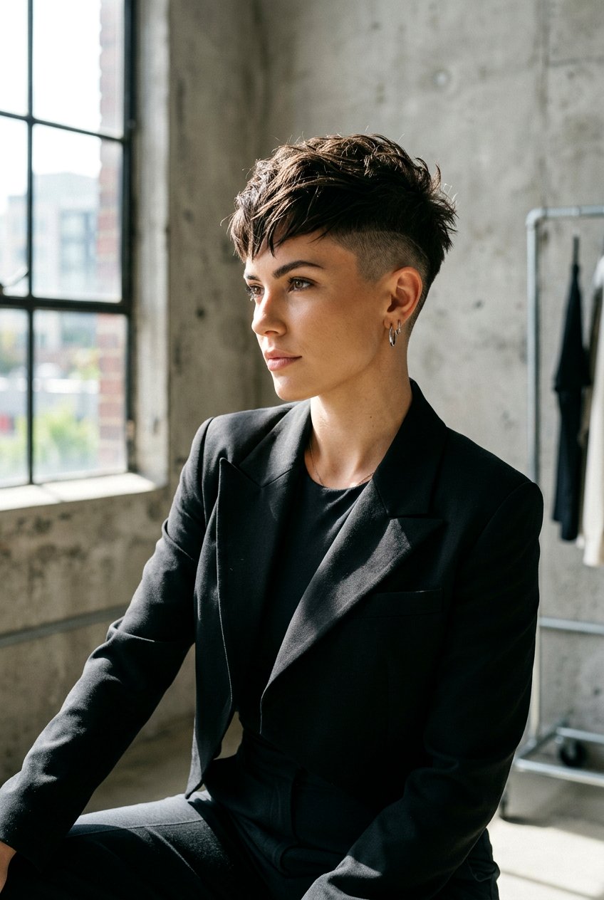 Cropped Pixie Haircut With Shaved Sides - 20 cropped pixie haircut for women - 20 cropped pixie haircut for women