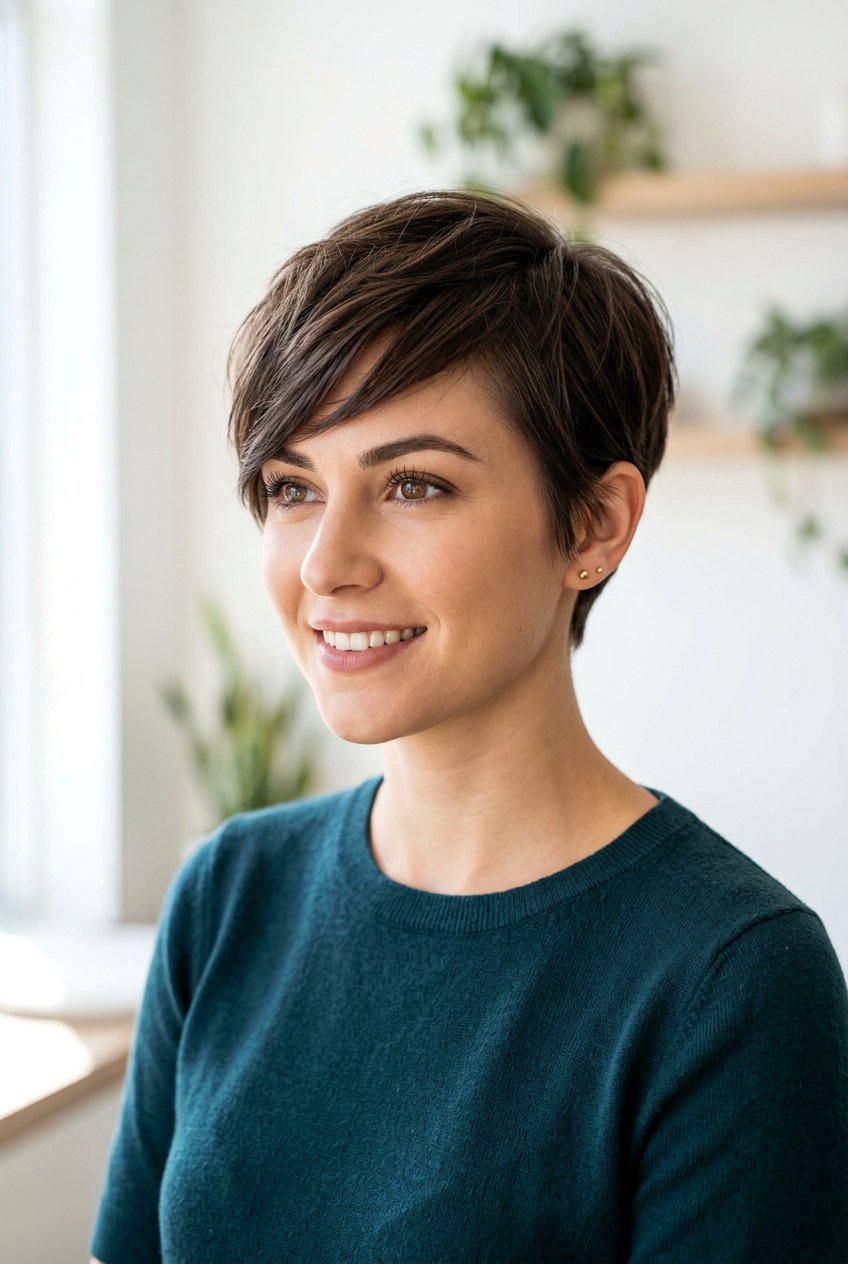 Cropped Pixie Haircut With Side Fringe - 20 cropped pixie haircut for women - 20 cropped pixie haircut for women