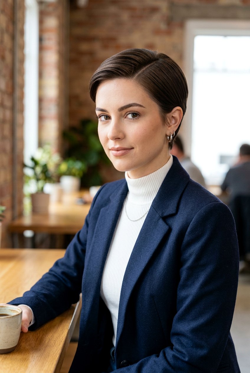 Cropped Pixie With Defined Part - 20 sleek cropped pixie haircut - 20 sleek cropped pixie haircut
