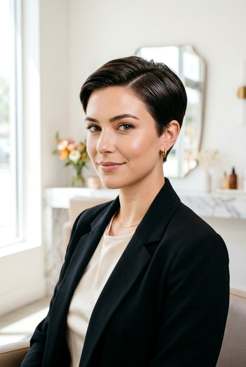 Cropped Pixie With Glossy Finish - 20 sleek cropped pixie haircut - 20 sleek cropped pixie haircut